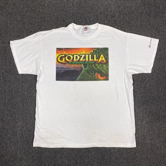 Godzilla T Shirt Logo Print Short Sleeve On Monster Island Mens Size XL - Picture 1 of 6